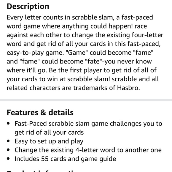 SCRABBLE SLAM Card Game - Picture 3 of 3